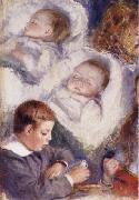 Pierre Renoir Studies of the Berard Children France oil painting reproduction